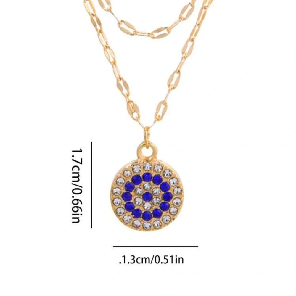Layered Evil Eye Necklace, Bohemian Necklace